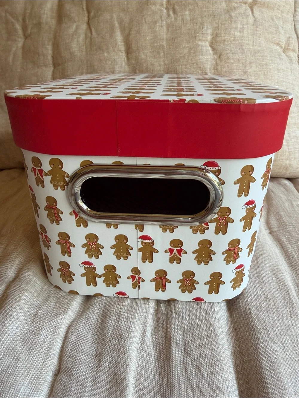 Holiday Storage Box gingerbread motif
